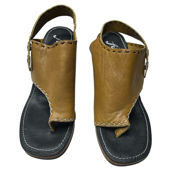 Free People Marlowe Sling Back Block Heels In Tan Leather Shoes Size: US 10 - Picture 3 of 13